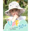 imageFURTALK Baby Sun Hat Summer Beach Hats with UPF 50 Sun Protection Wide Brim for Baby Toddler Sun Hat CapWhite Flowerbeige Flower