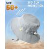 imageFURTALK Baby Sun Hat Toddler Boys Girls Bucket Hat for Kids 05 Years UPF 50 Sun Protective Child Summer Beach HatsGreywhite