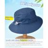 imageFURTALK Baby Sun Hat Toddler Boys Girls Bucket Hat for Kids 05 Years UPF 50 Sun Protective Child Summer Beach HatsNavygreywhite