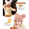 imageFURTALK Baby Winter Knitted Beanie Hat Soft Warm Lined Pom Pom for Infant Toddler Skull CapPinkwhitegrey