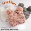 imageFURTALK Baby Winter Knitted Beanie Hat Soft Warm Lined Pom Pom for Infant Toddler Skull CapPinkwhitegrey