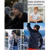 imageFURTALK Beanie for Men Women Cuffed Thick Knitted Unisex Winter Hat Beanies Skull Cap01black