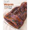 imageFURTALK Beanie for Women Winter Beanie Knitted Hat with Pom Soft Warm Ski CapOrange