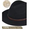 imageFURTALK Fedora Hats for Men Women 100 Australian Wool Felt Wide Brim Hat Leather Belt Crushable Packable04black Ribbon Belt