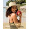 imageFURTALK Panama Hat Sun Hats for Women Men Wide Brim Fedora Straw Beach Hat UV UPF 80Beige