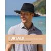 imageFURTALK Panama Hat Sun Hats for Women Men Wide Brim Fedora Straw Beach Hat UV UPF 80Black