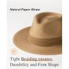imageFURTALK Panama Hat Sun Hats for Women Men Wide Brim Fedora Straw Beach Hat UV UPF 80Brown