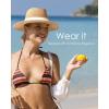 imageFURTALK Panama Hat Sun Hats for Women Men Wide Brim Fedora Straw Beach Hat UV UPF 80Khakiwhite