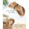 imageFURTALK Panama Hat Sun Hats for Women Men Wide Brim Fedora Straw Beach Hat UV UPF 80Khakiwhite