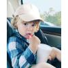 imageFURTALK Toddler Baseball Hat Kids Boys Girls Adjustable Washed Cotton Baseball Cap with PonytailBeigepink