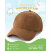 imageFURTALK Toddler Baseball Hat Kids Boys Girls Adjustable Washed Cotton Baseball Cap with PonytailDark Orangeblue