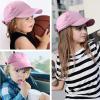 imageFURTALK Toddler Baseball Hat Kids Boys Girls Adjustable Washed Cotton Baseball Cap with PonytailPink