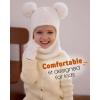 imageToddler Winter Hat Gloves Set Baby Girls Boys Winter Beanie Hats Fleece Lined Kids Earflaps Face Warmer Scarf SetBlackblack