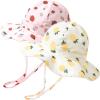 imageFURTALK Baby Sun Hat Summer Beach Hats with UPF 50 Sun Protection Wide Brim for Baby Toddler Sun Hat CapStrawberrypineapple