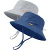 imageFURTALK Baby Sun Hat Toddler Boys Girls Bucket Hat for Kids 05 Years UPF 50 Sun Protective Child Summer Beach HatsNavygrey