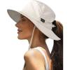 imageFURTALK Sun Hats for Women with Ponytail Hole Wide Brim Outdoor Hat UPF 50Packable Summer Beach Hiking Fishing HatsBeige