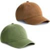 imageFURTALK Toddler Baseball Hat Kids Boys Girls Adjustable Washed Cotton Baseball Cap with PonytailDark Orangegreen