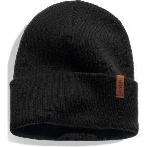 imageFURTALK Beanie for Men Women Cuffed Thick Knitted Unisex Winter Hat Beanies Skull Cap01black