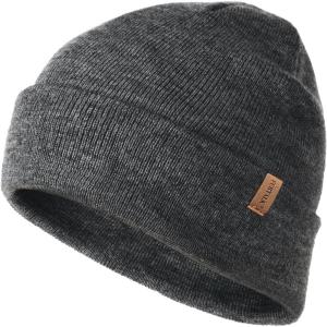 imageFURTALK Beanie for Men Women Cuffed Thick Knitted Unisex Winter Hat Beanies Skull Cap04dark Grey