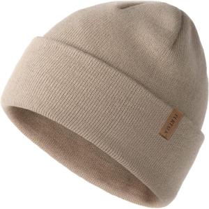 imageFURTALK Beanie for Men Women Cuffed Thick Knitted Unisex Winter Hat Beanies Skull Cap07khaki