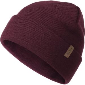 imageFURTALK Beanie for Men Women Cuffed Thick Knitted Unisex Winter Hat Beanies Skull Cap12medium Wine