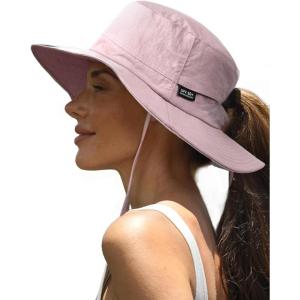 imageFURTALK Sun Hats for Women with Ponytail Hole Wide Brim Outdoor Hat UPF 50Packable Summer Beach Hiking Fishing HatsPink