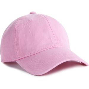 imageFURTALK Toddler Baseball Hat Kids Boys Girls Adjustable Washed Cotton Baseball Cap with PonytailPink