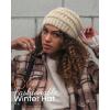 imageFURTALK Winter Beanie Hat for Women Satin Lined Cable Knit Chunky Slouchy Beanies Skull Warm CapBeige