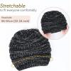 imageFURTALK Winter Beanie Hat for Women Satin Lined Cable Knit Chunky Slouchy Beanies Skull Warm CapBlack White