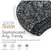 imageFURTALK Winter Beanie Hat for Women Satin Lined Cable Knit Chunky Slouchy Beanies Skull Warm CapBlack White
