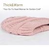 imageFURTALK Winter Beanie Hat for Women Satin Lined Cable Knit Chunky Slouchy Beanies Skull Warm CapBlush Pink