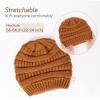 imageFURTALK Winter Beanie Hat for Women Satin Lined Cable Knit Chunky Slouchy Beanies Skull Warm CapCamel
