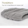 imageFURTALK Winter Beanie Hat for Women Satin Lined Cable Knit Chunky Slouchy Beanies Skull Warm CapFog Grey