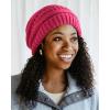 imageFURTALK Winter Beanie Hat for Women Satin Lined Cable Knit Chunky Slouchy Beanies Skull Warm CapRose