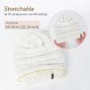 imageFURTALK Winter Beanie Hat for Women Satin Lined Cable Knit Chunky Slouchy Beanies Skull Warm CapWhite
