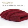 imageFURTALK Winter Beanie Hat for Women Satin Lined Cable Knit Chunky Slouchy Beanies Skull Warm CapWine Red