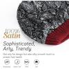 imageFURTALK Winter Beanie Hat for Women Satin Lined Cable Knit Chunky Slouchy Beanies Skull Warm CapWine Red