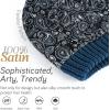 imageFURTALK Winter Beanie Hat for Women Satin Lined Cable Knit Chunky Slouchy Beanies Skull Warm CapWool Blue