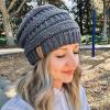 imageFURTALK Winter Hats for Women Fleece Lined Knit Beanie Hats Slouchy Warm Beanies Ski Skull CapDeep Grey