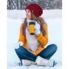 imageFURTALK Winter Hats for Women Fleece Lined Knit Beanie Hats Slouchy Warm Beanies Ski Skull CapWine Red