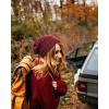 imageFURTALK Winter Hats for Women Fleece Lined Knit Beanie Hats Slouchy Warm Beanies Ski Skull CapWine Red