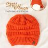 imageFURTALK Womens Winter Slouchy Beanie Hat Knit Warm Winter Hats for Women Soft Stretch Ski Cap Ladies BeaniesOrange