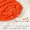 imageFURTALK Womens Winter Slouchy Beanie Hat Knit Warm Winter Hats for Women Soft Stretch Ski Cap Ladies BeaniesOrange