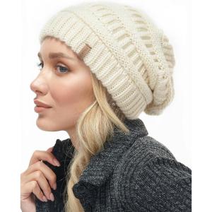 imageFURTALK Womens Winter Slouchy Beanie Hat Knit Warm Winter Hats for Women Soft Stretch Ski Cap Ladies Beanies02 Beige