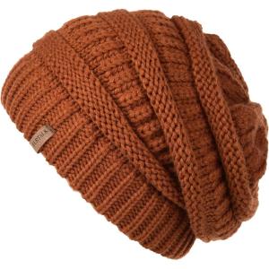 imageFURTALK Womens Winter Slouchy Beanie Hat Knit Warm Winter Hats for Women Soft Stretch Ski Cap Ladies Beanies03 Dull Orange