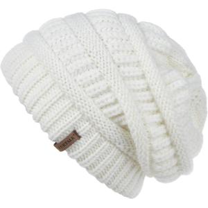 imageFURTALK Womens Winter Slouchy Beanie Hat Knit Warm Winter Hats for Women Soft Stretch Ski Cap Ladies Beanies04 White