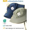 imageFURTALK Baby Sun Hat Smile Face Toddler Boys Girls Bucket Hat 05 Years Kids UPF 50 Sun Protection Summer HatsArmy Greennavy