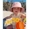 imageFURTALK Baby Sun Hat Smile Face Toddler Boys Girls Bucket Hat 05 Years Kids UPF 50 Sun Protection Summer HatsWhitepink