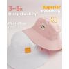imageFURTALK Baby Sun Hat Smile Face Toddler Boys Girls Bucket Hat 05 Years Kids UPF 50 Sun Protection Summer HatsWhitepink