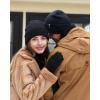 imageFURTALK Winter Beanie Hat Scarf Touchscreen Gloves Set 3 Pcs Warm Knit Beanies Hat Fleece Lined Skull Cap for Men WomenBlack